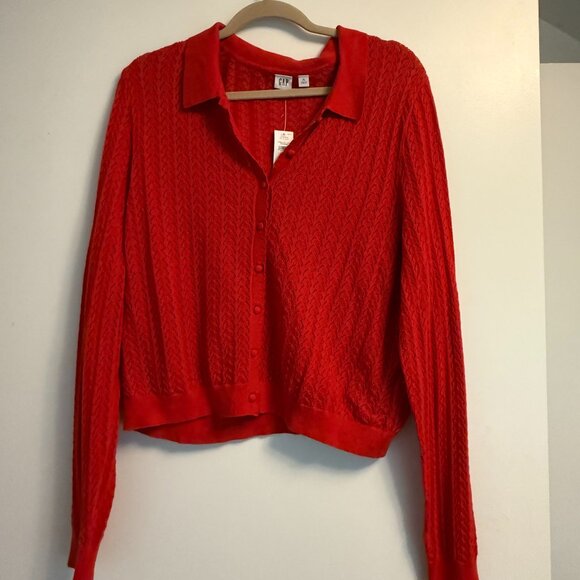 Gap Pointelle Collared Cardigan - Picture 1 of 2